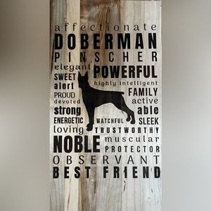 Handmade solid maple wood Doberman wall hanging
